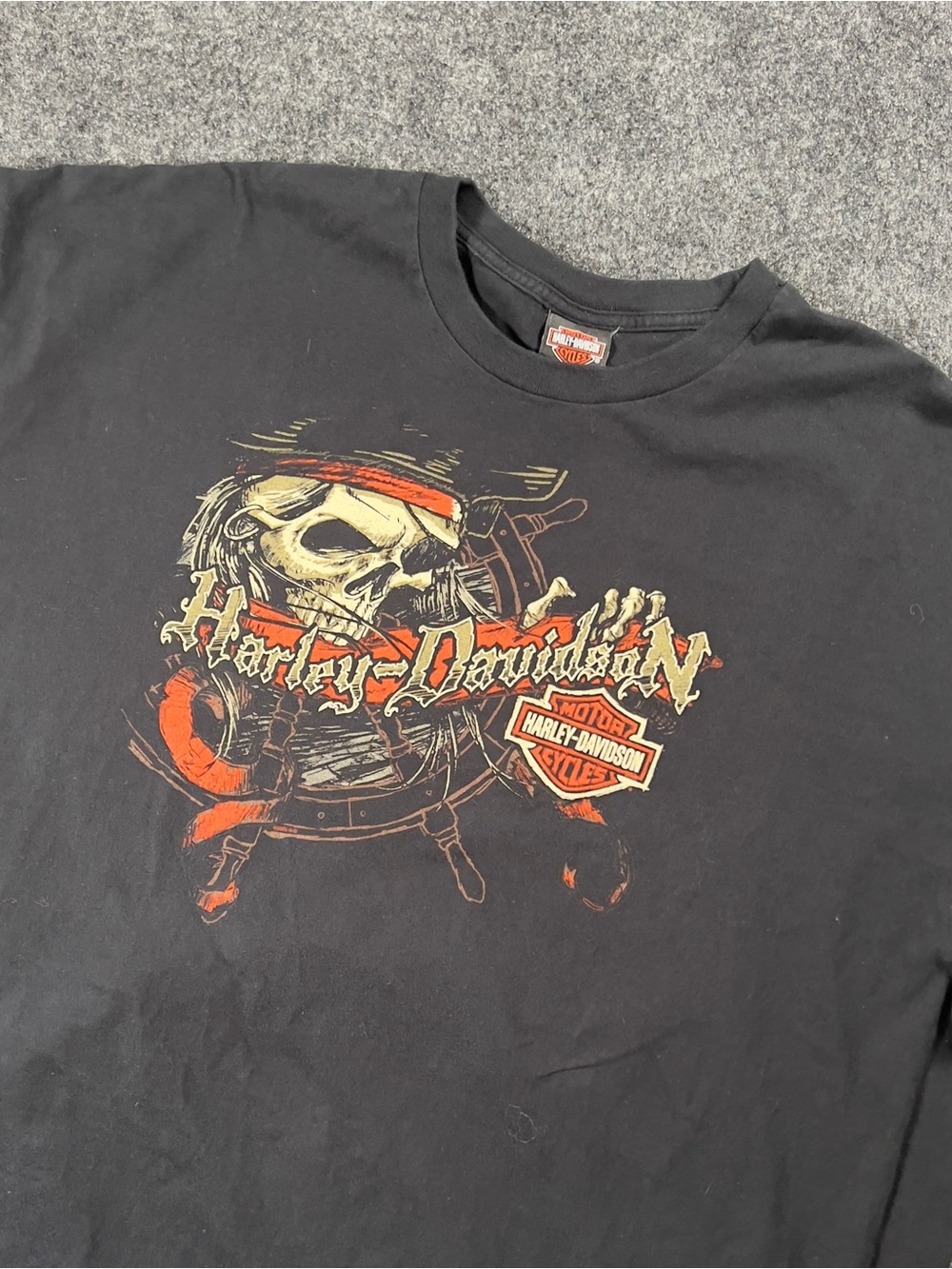 Harley Davidson Mens 4XL Skull Daytona Beach Black Graphic Tee